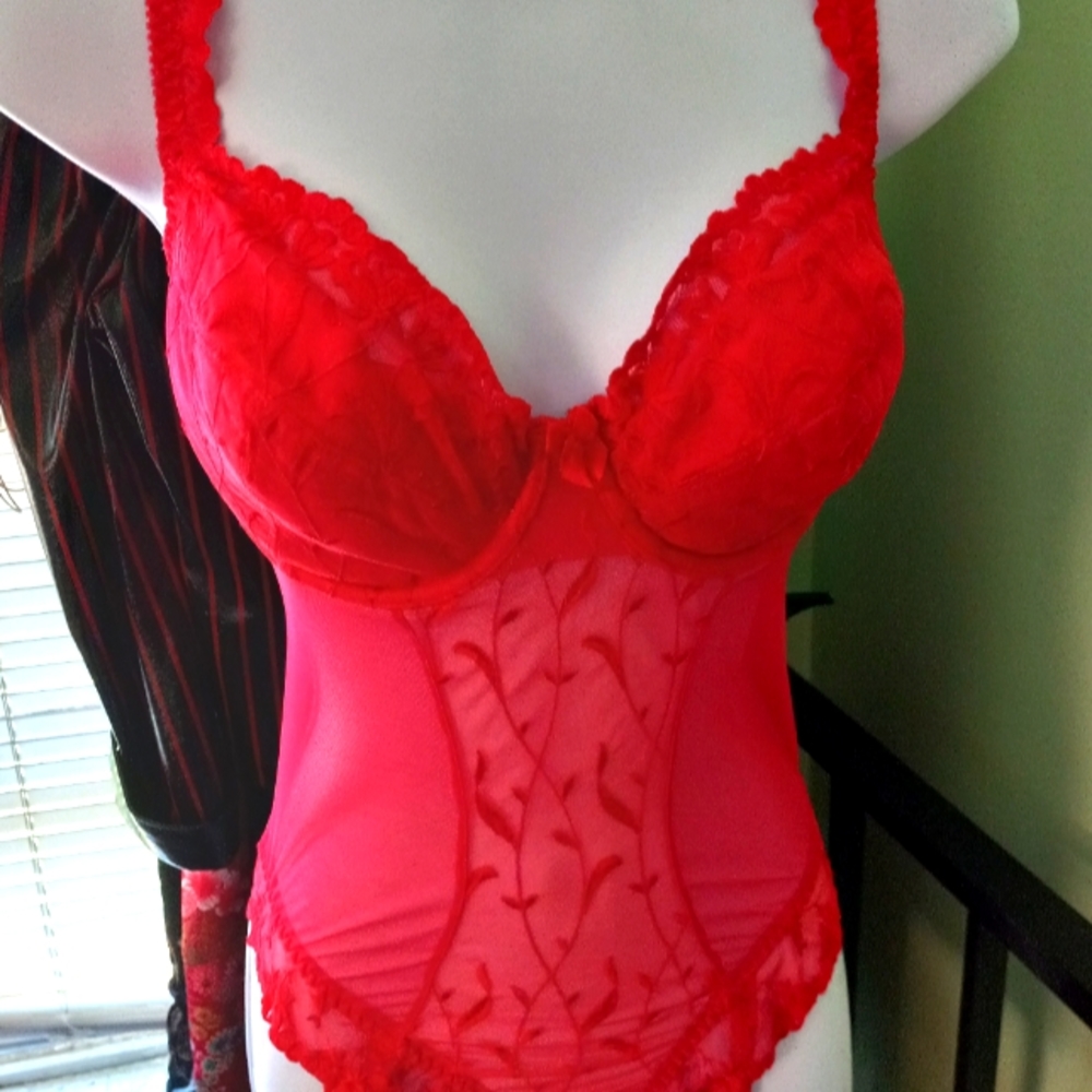 Beautiful Red Victoria's Secret Teddy with G-string back